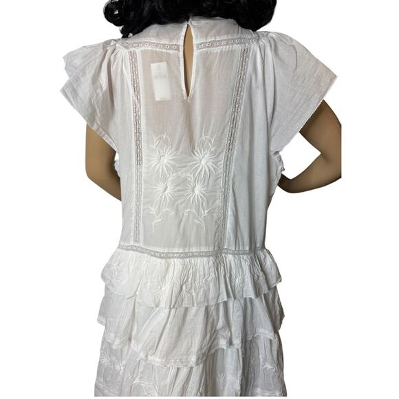 NWT Selene embroidered white maxi dress Banana Republic peaseant size medium - Picture 8 of 16